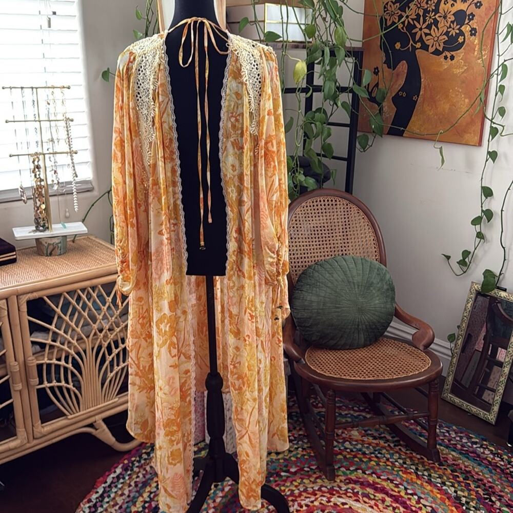 Free People Lost In Love Honey Combo Reversible Kimono Duster Top